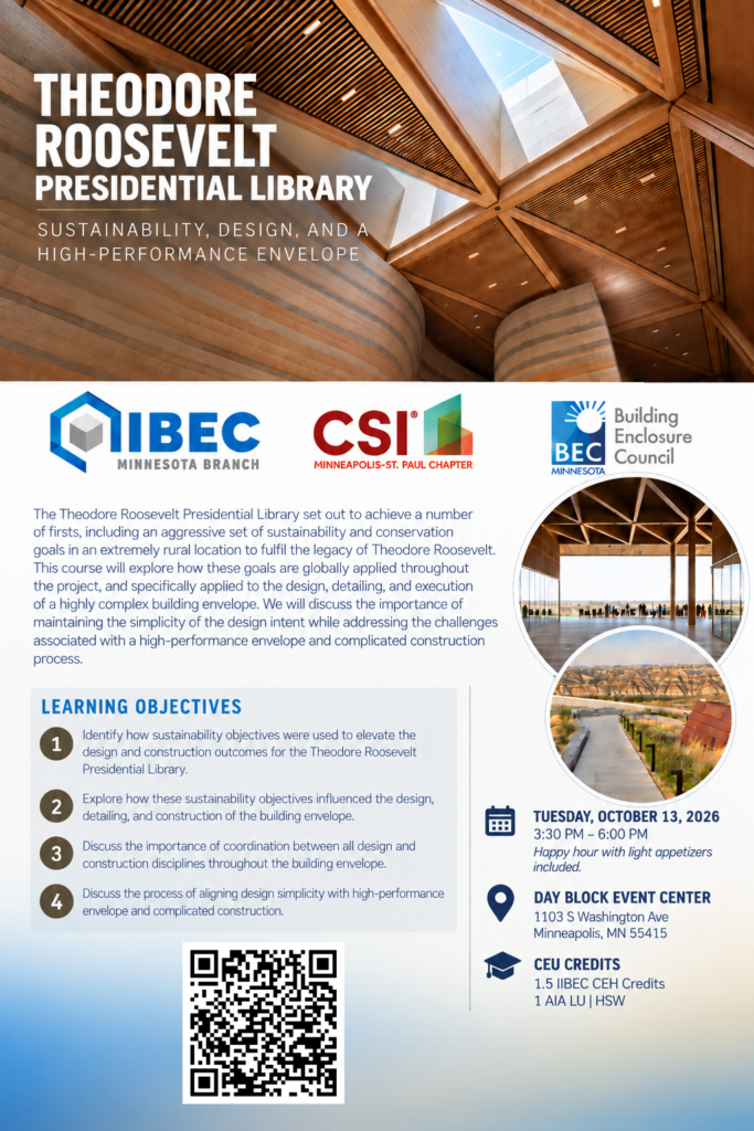 IIBEC MN Roosevelt Flyer 3 Flyer for the IIBEC Minnesota Branch's upcoming presentation on the Theodore Roosevelt Presidential Library.